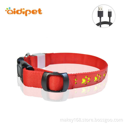 High Quality Leather Led Glowing Up Dog Collar